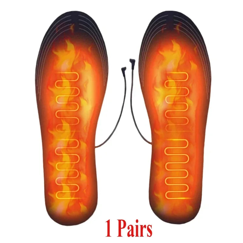 1-10Pair USB Heated Shoe Insoles Electric Foot Warming Pad Feet Warmer Sock Pad Mat Winter Outdoor Sports Heating Insole Warm