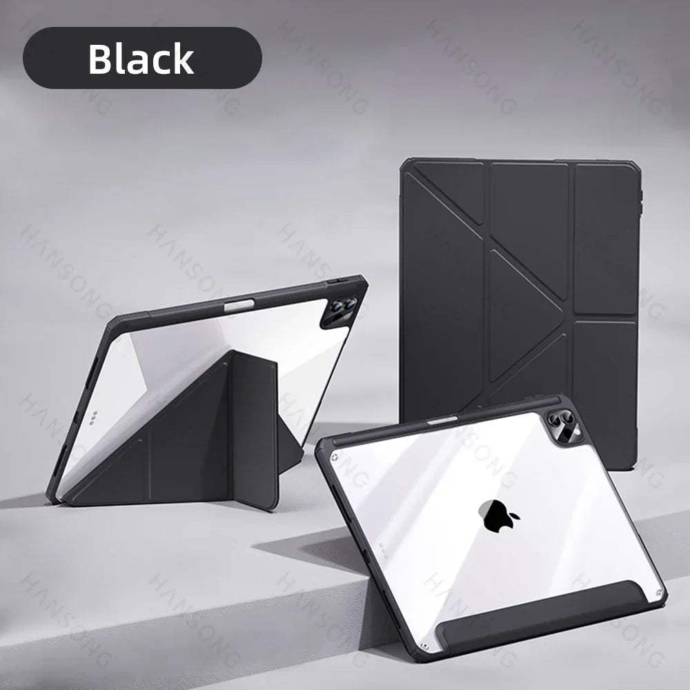 For iPad Air 11 M2 Case For 2024 Air 13 M2 Pro 11 13 M4 for 10th Gen Air 4 5 10.2 7 8 9th Pro 11 12.9 Mini 6 Acrylic Smart Case