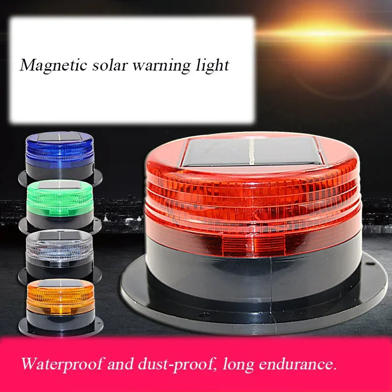 Solar LED Magnetic Warning Light Car Truck Vehicle Strobe Beacon Flashlight Emergency Signal Night Sensor Flashing