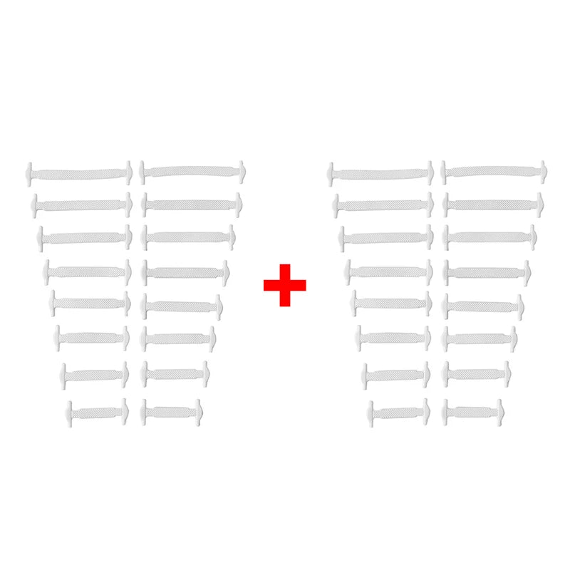 Premium Silicone No-Tie Shoelaces - 16-Piece Elastic Lazy Laces Set