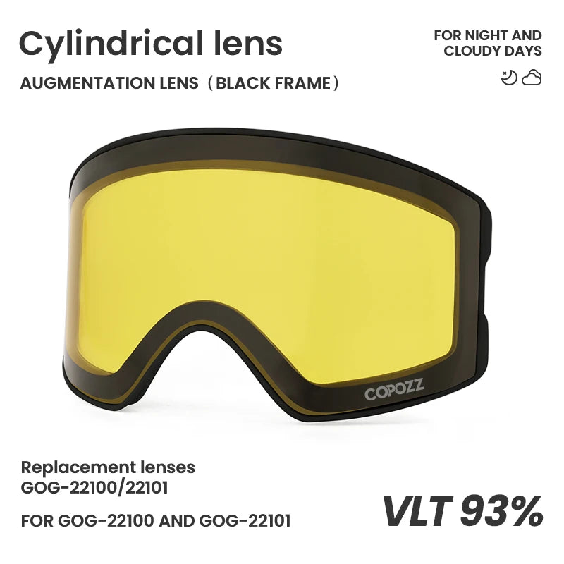 COPOZZ 22101 and 22100 Ski Goggles Magnetic Replacement Lenses Spherical lens and Cylindrical lens