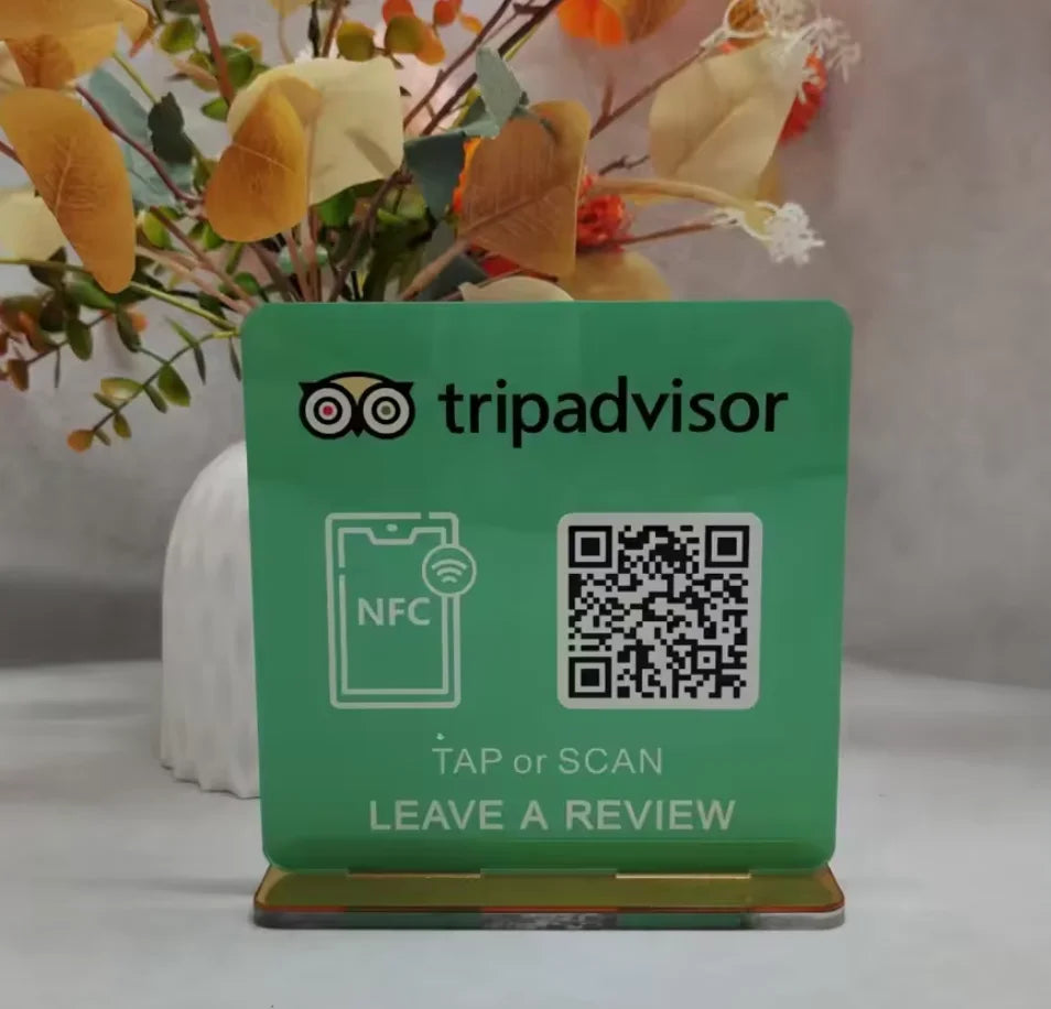 Custom Google Review Sign with NFC Scan code Acrylic Social Media Signs For Your Business Retail Store Decors