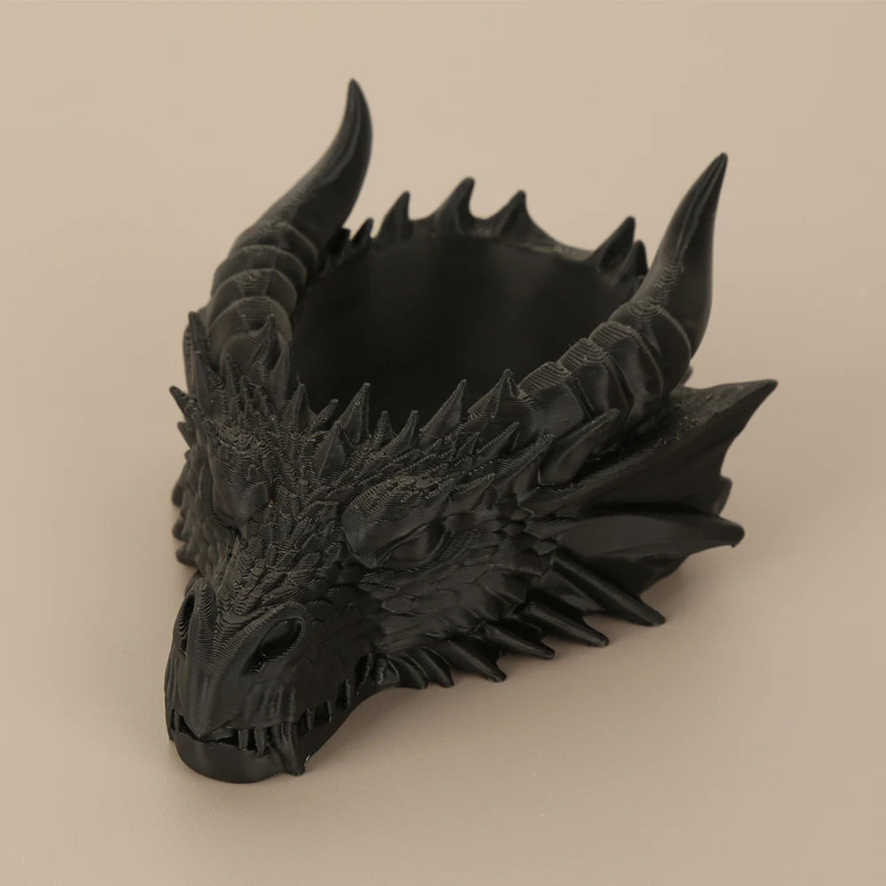Cross-Border Gothic Dark Style Dragon Head Shaped Desktop Jewelry Storage Tray For Personalized Dark-Style Home Desktop Soft Dec