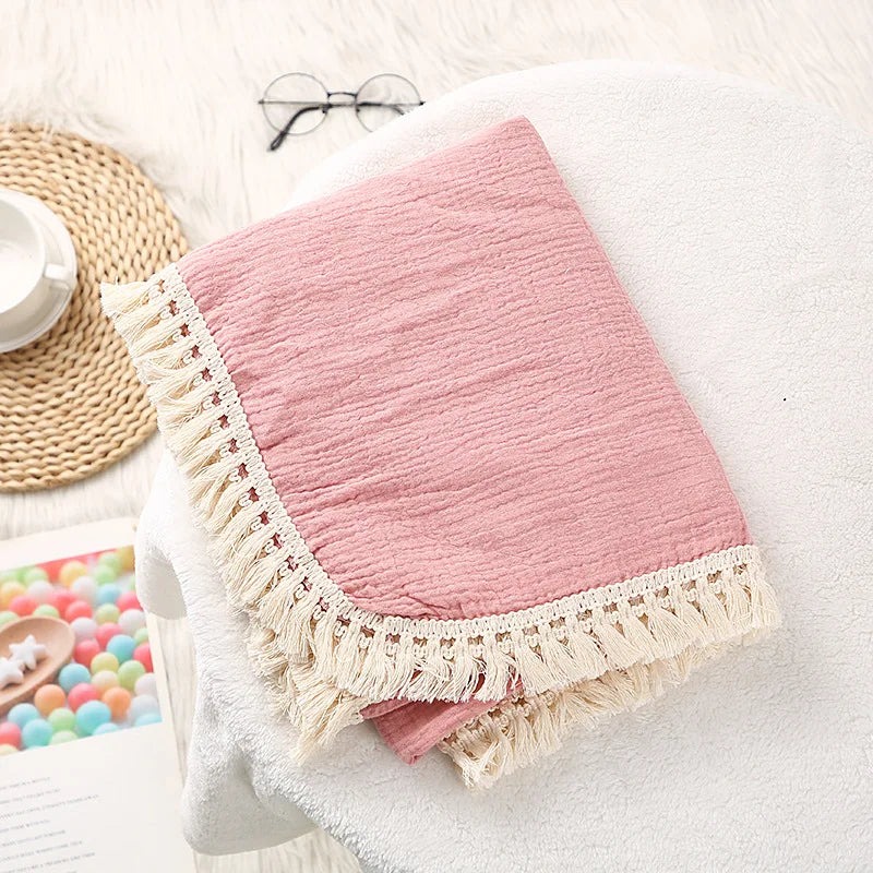 Premium Cotton Muslin Baby Blanket - Cute Bear Swaddle for Newborns