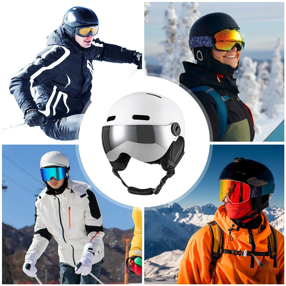Winter Ski Helmet Snowboard Helmet with Goggles Skiing Helmet ABS Shell Protective EPS Foam Snow Helmet for Men Women