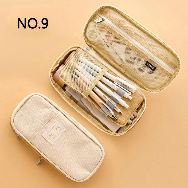 K-MIME Large Capacity Double Layer Pencil Case - CPC Certified Safe Material School Pouch for Girls