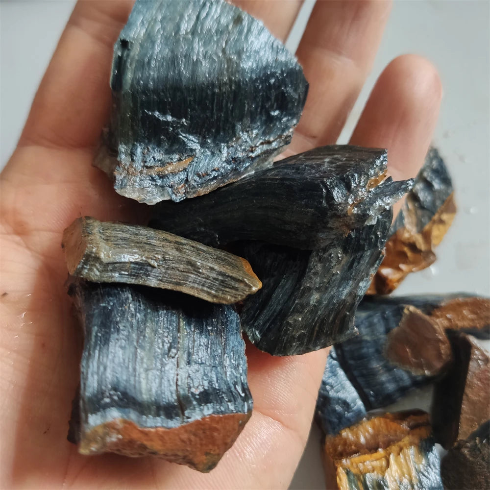 Natural Blue Tiger‘s Eye Stone Unleash the Healing Power within Reiki Healing Home Decoration Stone Mineral Specimens Crystal