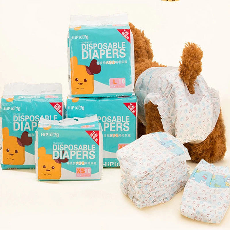 10/12PCS/pack Super Absorption Physiological Pants Dog Diapers For Dogs Pet Female/Male Dog Disposable Leakproof Nappies Puppy