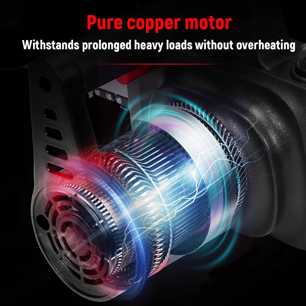 Brushless Cordless Electric Chainsaw - 12" & 16" Rechargeable Wood Cutting Tool (Compatible with Makita 21V Battery)