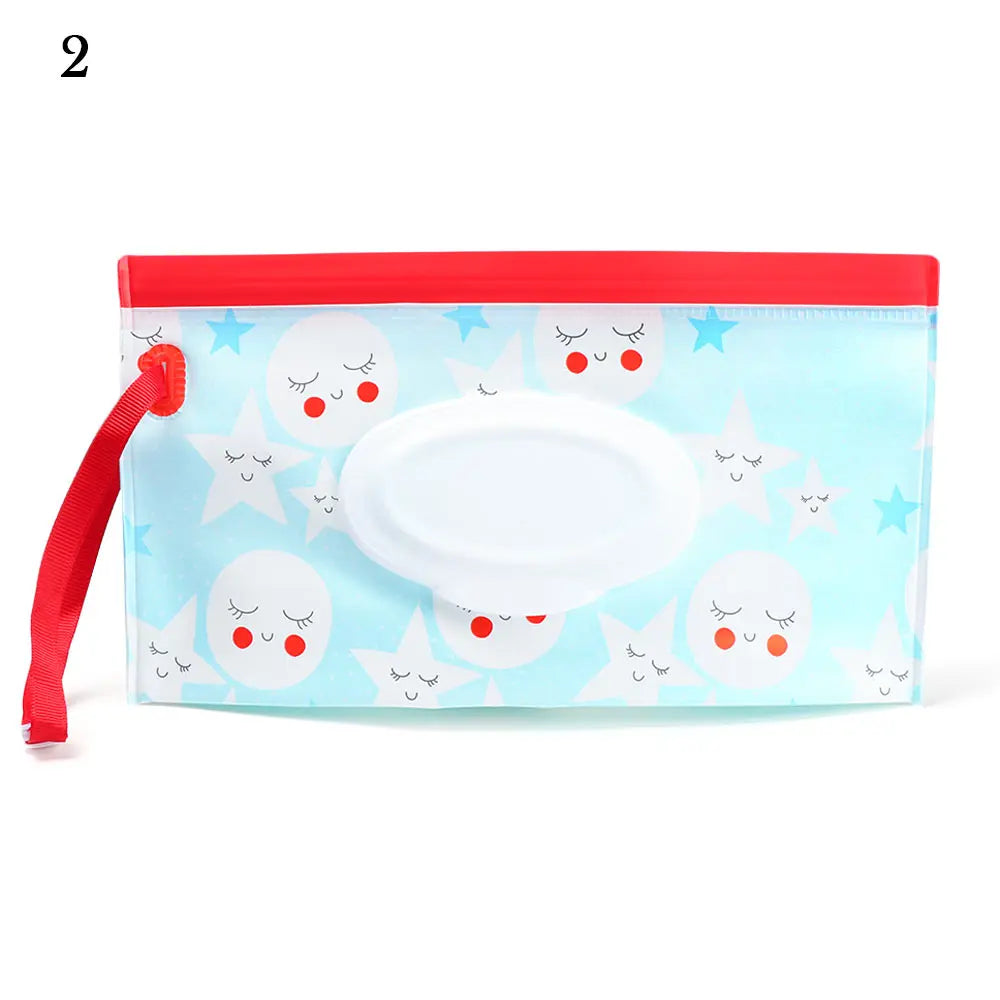 Hot Refillable EVA Wet Wipes Bag Cosmetic Pouch Tissue Box Wipes Holder Flip Cover Snap-Strap Carrying Case Stroller Accessories