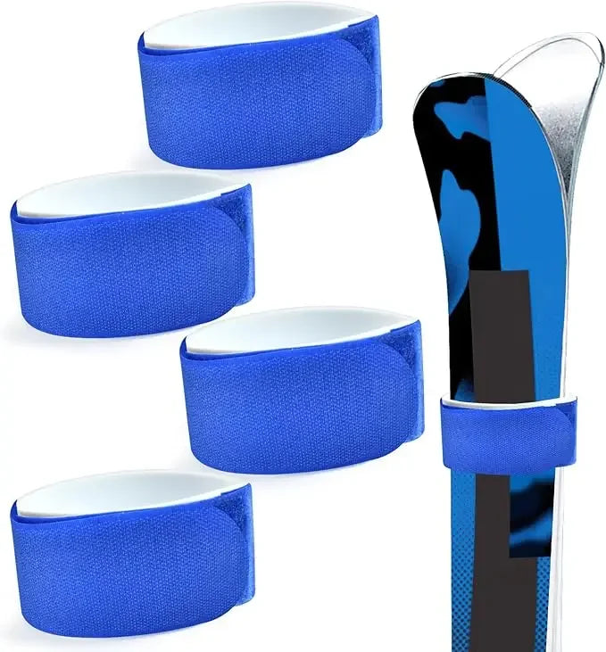 Adjustable Ski Wrap Straps Skis Band Storage Ski Fastener Tape Ski Storage Tie with Protective Pad Skis Accessories Winter Sport