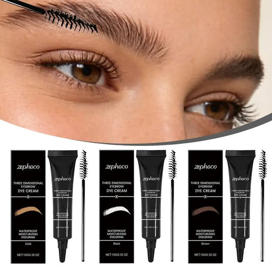 10g 3D Eyebrow Dyeing Cream Lasting Natural  Shape Smooth Waterproof Multi-functional Black Brown Gold Modification Eyebrow Blam