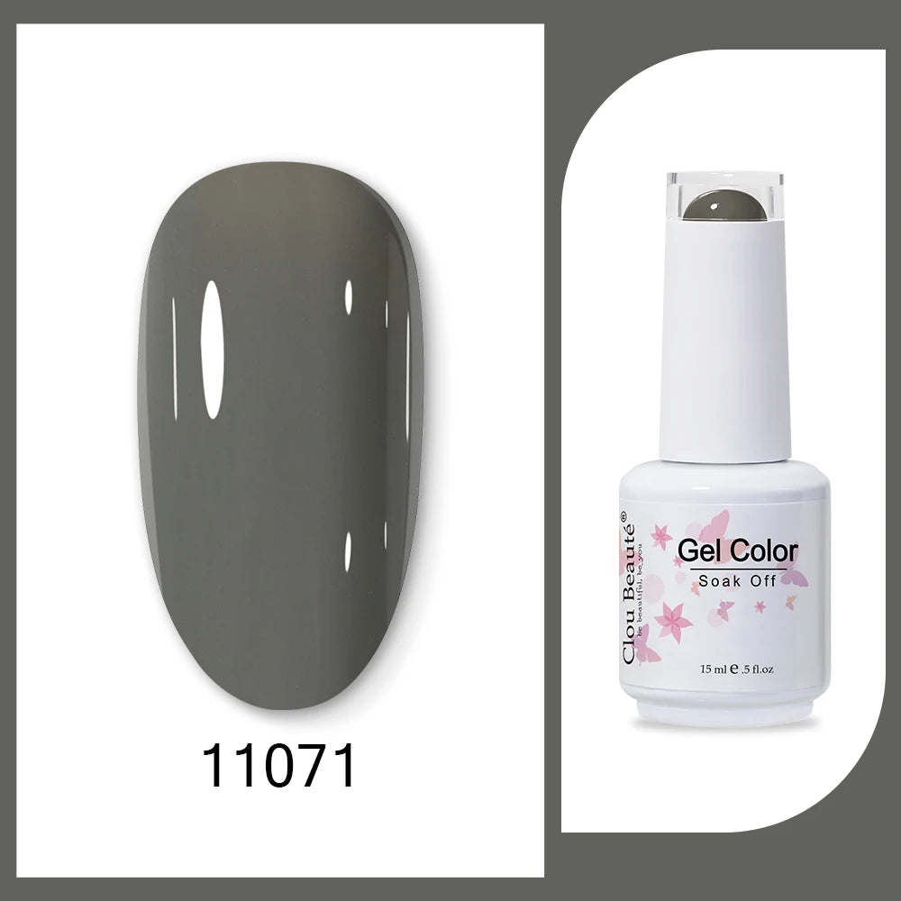 Clou Beaute 15ml HEMA TPO FREE Gel Nail Polish Bright Dark Army Green Gel Lacquer Semi Permanent Art Organic  Nail Gel Varnish