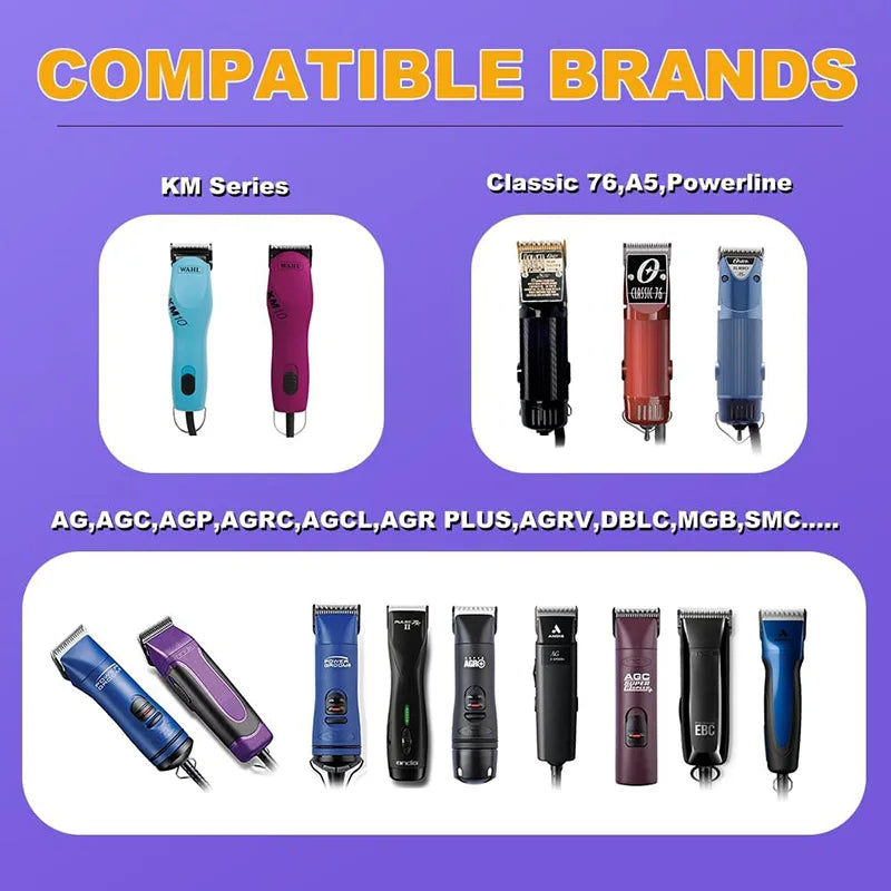Black 4FC#5FC#7FC#10#15# Blade Dog Grooming, Detachable Pet Clipper Blade, Made of Stainless Steel Blade Compatible