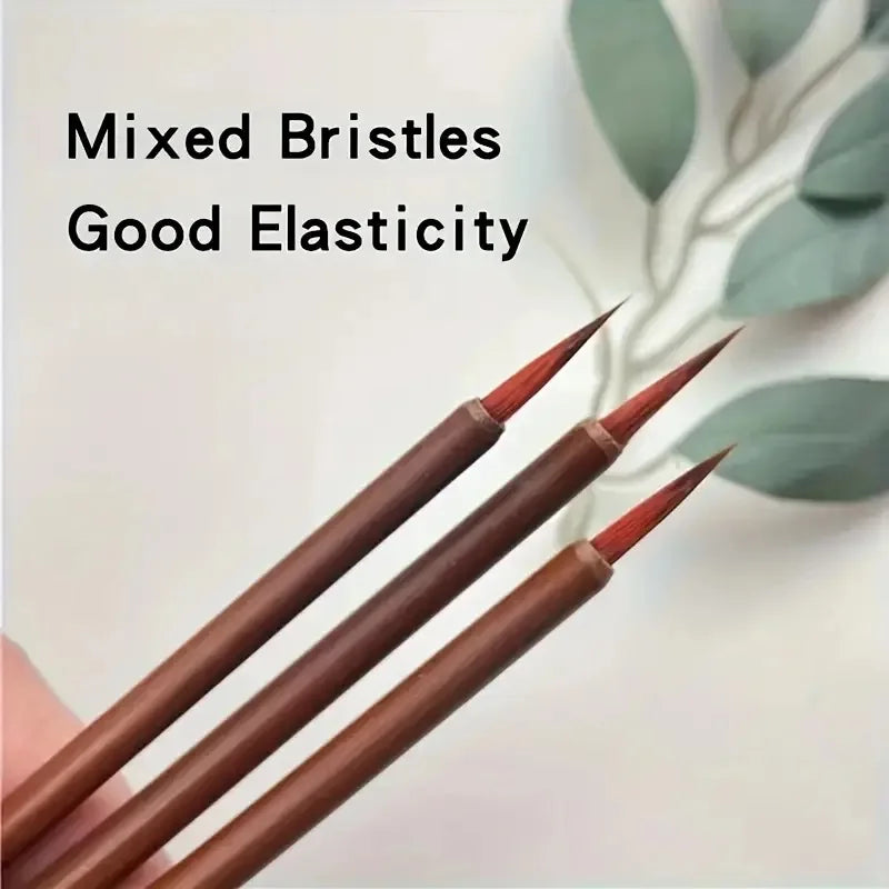 3-20pcs Detail Paint Brush Fine Pointed Tip Miniature Brushes For Acrylic Watercolor Oil Drawing Brush