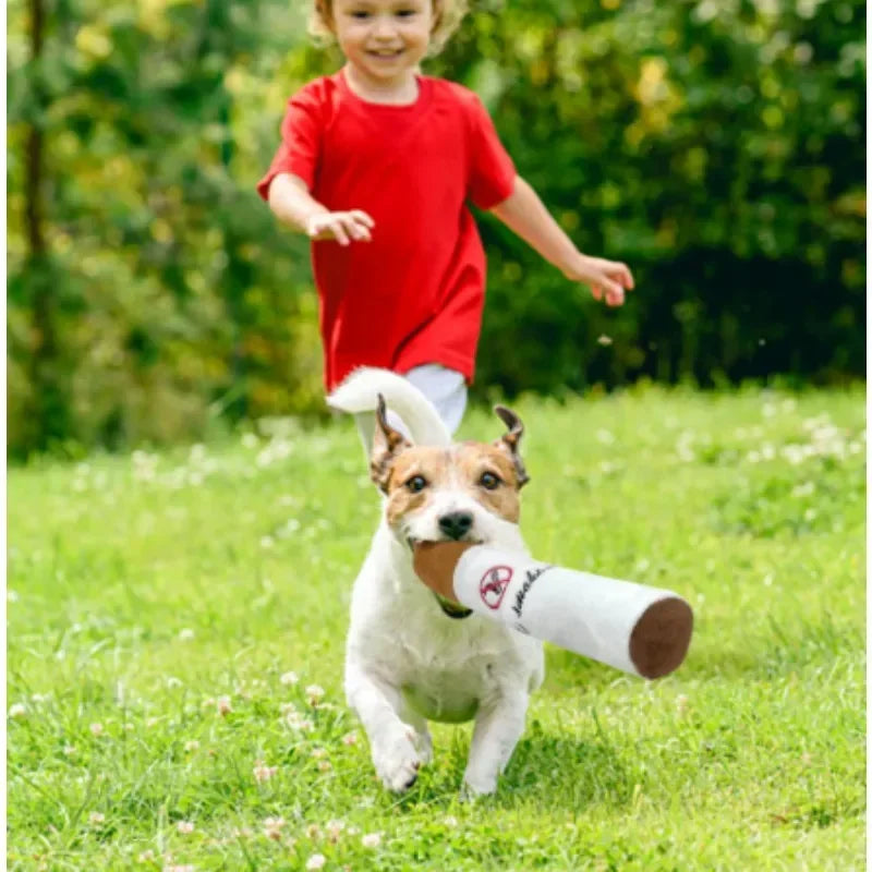 Hot Selling White Cigarette Pet Plush Sound Toy, Bite Resistant Toy, Interactive Dog Toy Dogs Cigar