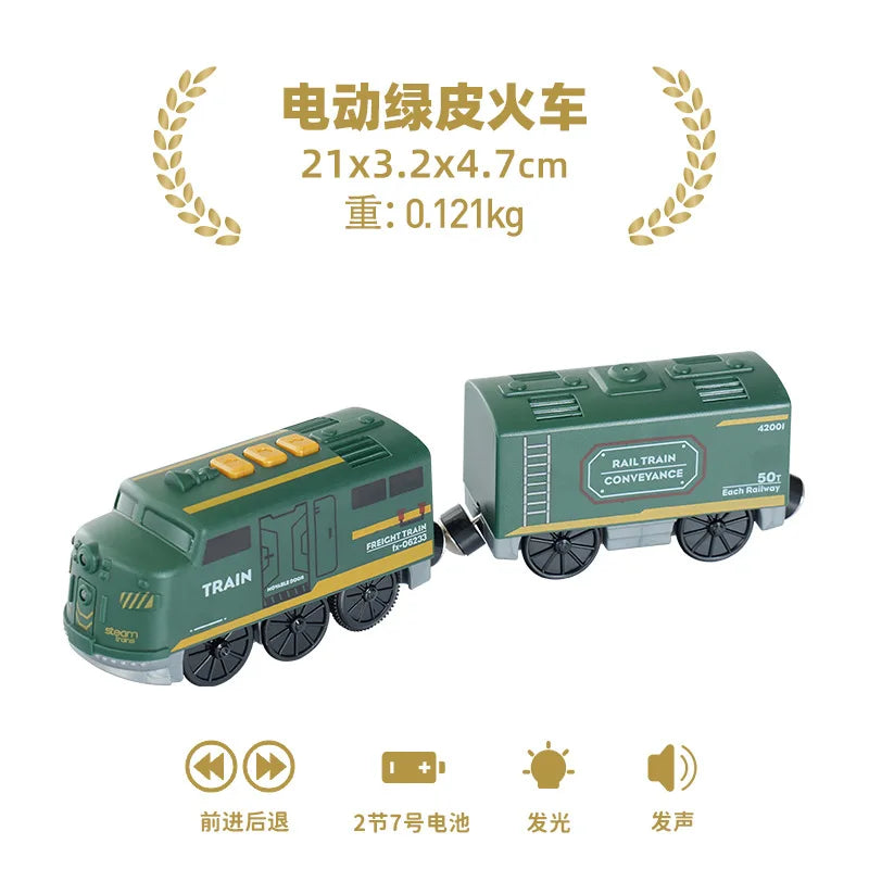 Electric Train Set Toys Model Train Electric Car Fit For Wooden Railway Wood Train Track Christmas Gift For Children