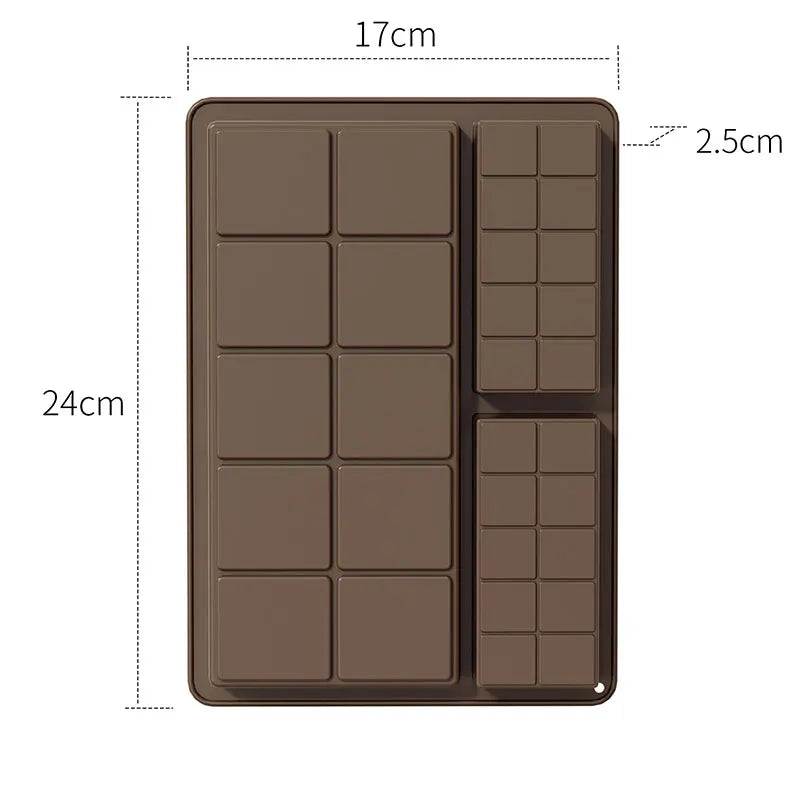 Dubai Chocolate Bar Mold Deep Stuffed Silicone Molds for Filling Pistachio Chocolate Bar Large Thick Candy Bar Molds Break Apart