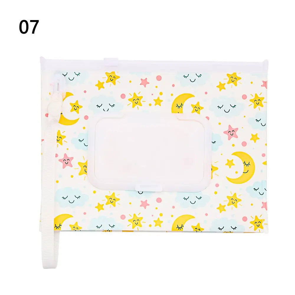 Hot Refillable EVA Wet Wipes Bag Cosmetic Pouch Tissue Box Wipes Holder Flip Cover Snap-Strap Carrying Case Stroller Accessories