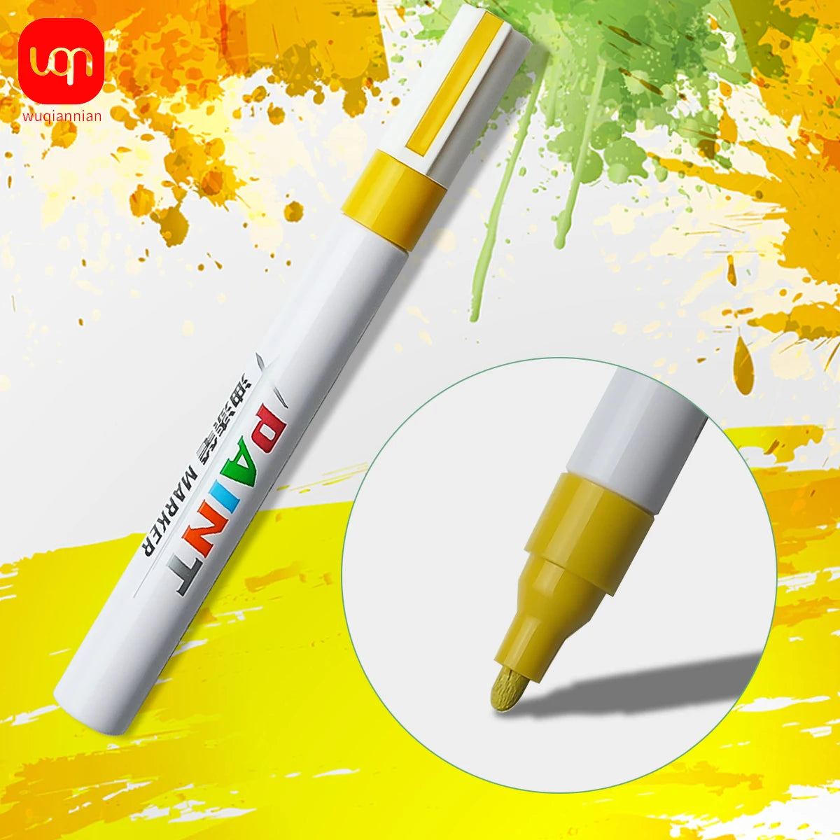 WQN-1PC Business Office Student Paint Pen, Waterproof Permanent Tire Position Marking Pen, Multi-Color, School Office Stationery