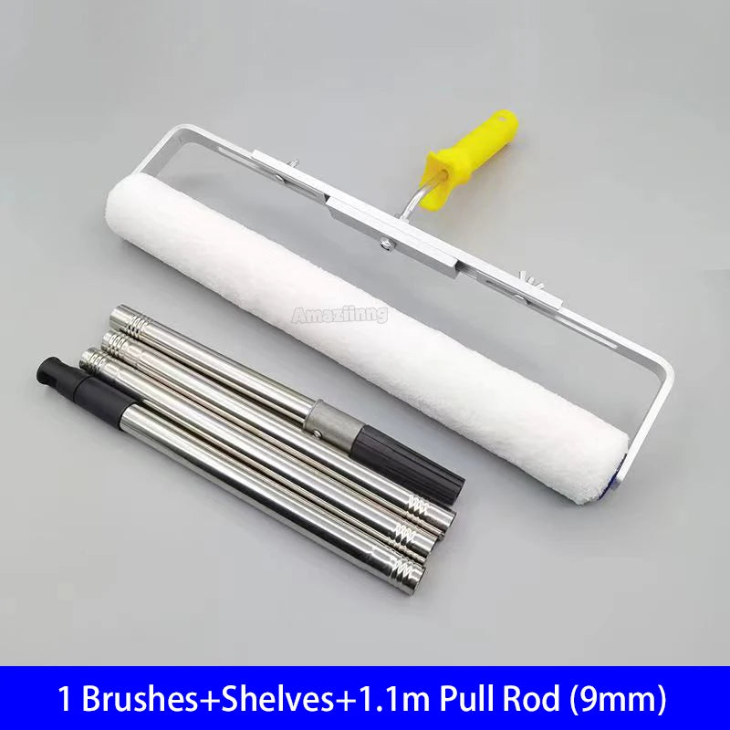 Professional 18-Inch Paint Roller Brush Set with Aluminum Handle - 6mm/9mm Microfiber