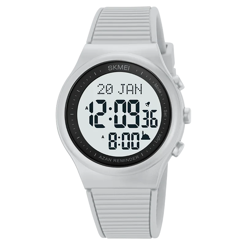 Skmei Watch For Prayer With Qibla Compass Adhan Alarm Hijri Islamic Wrist Reloj Hombre Back Light Muslim Azan Men Watches 1981
