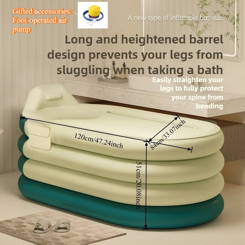 1 unit of household adult inflatable bathtub for children's bathing, thick bathtub for portable storage, ice bath,steam bath tub
