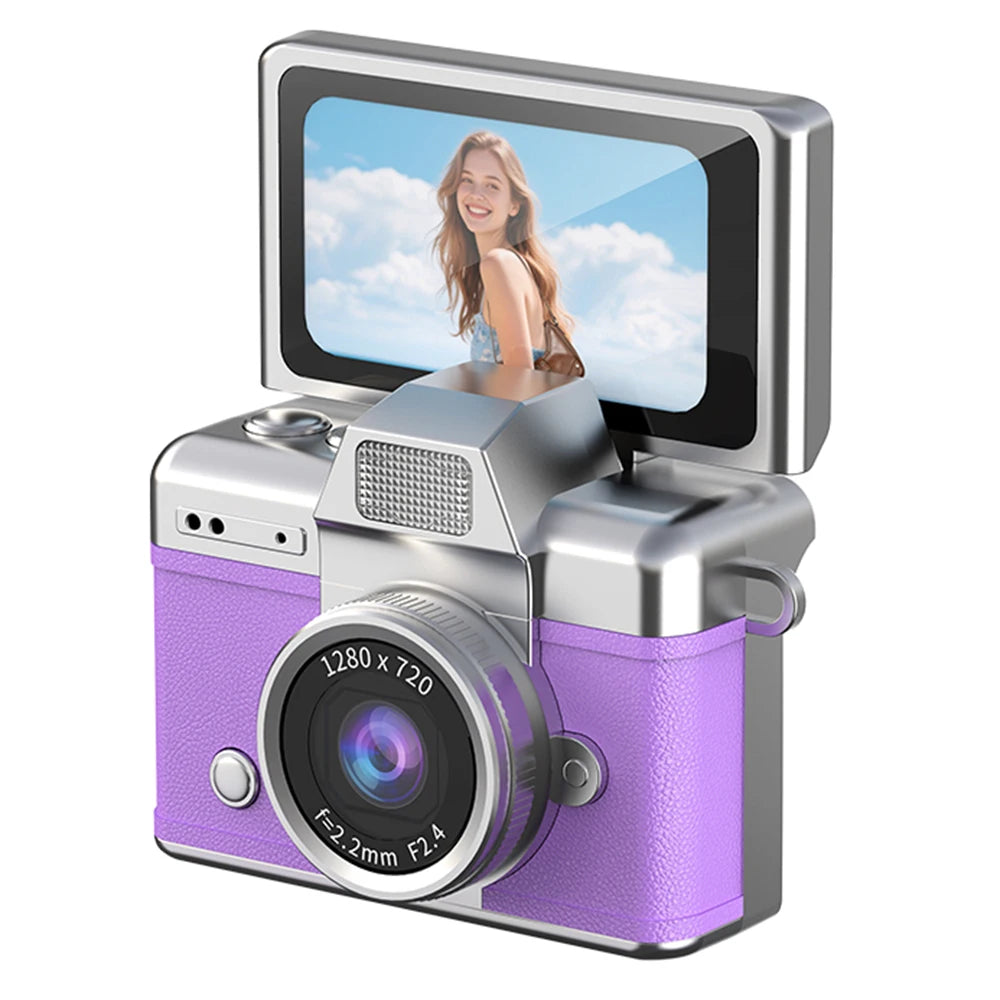 Mini Keychain Camera 1.47 Inch Flip Screen Digital CameraHD  Pocket Camcorder CCD for Kids Adults Gift for Birthdays New Year