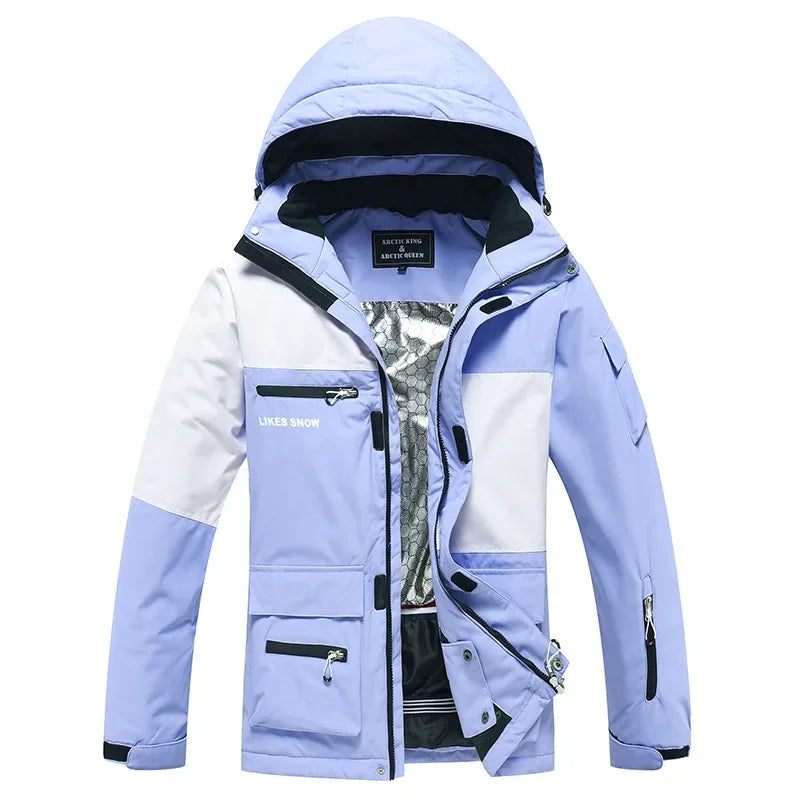 2024 New Winter Outdoor Windproof Waterproof Ski Jacket Strap Pants Men Women Super Warm Ski Suit Snowboarding Set Snow Clothes