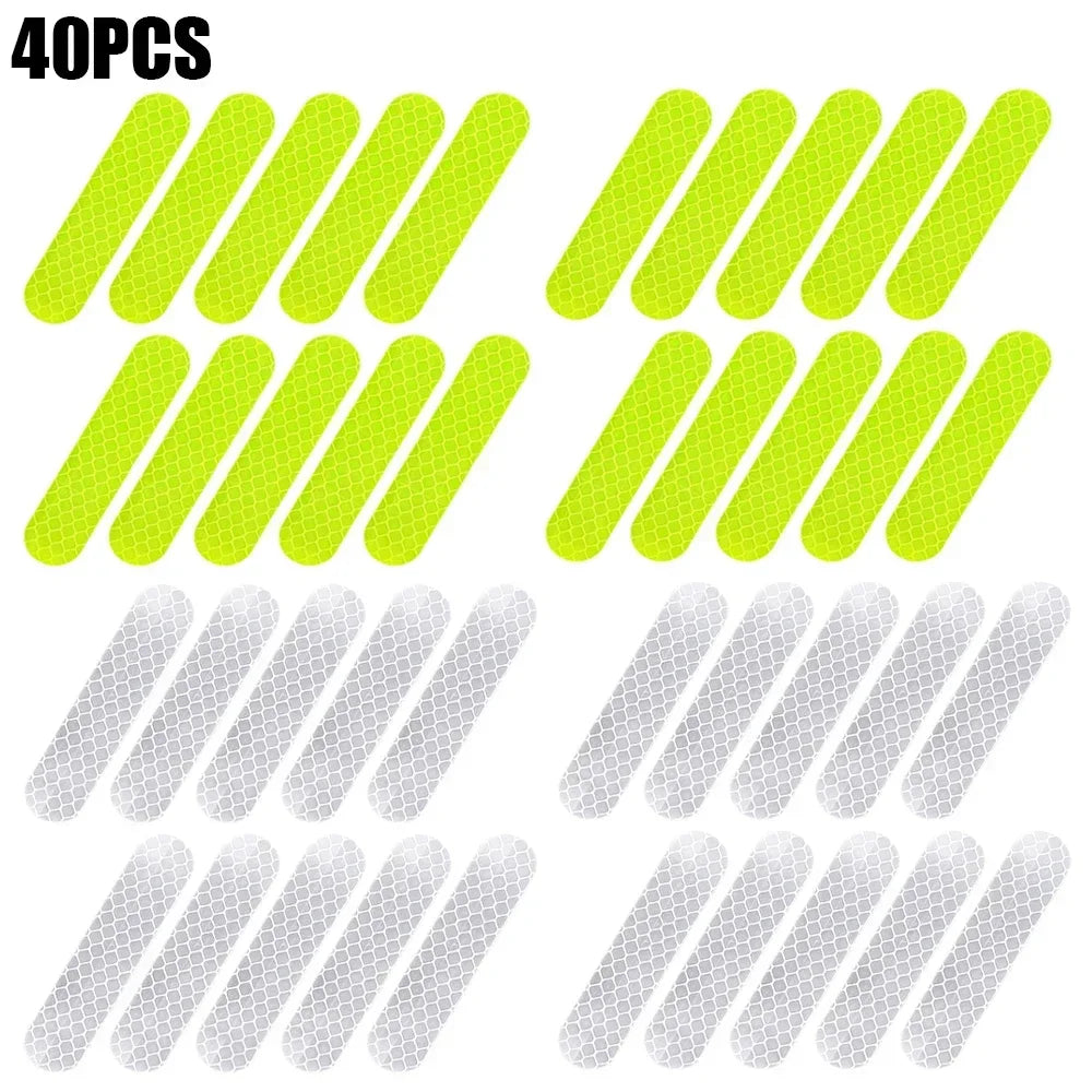 80-10PCS Car Helmet Safety Warning Reflective Sticker High Visibility Waterproof Tapes Auto Accessories for Night Walking Riding