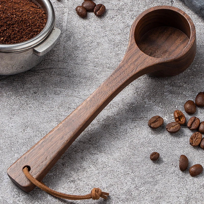 1PC/2PCS coffee scoop spoon black walnut wood measuring spoon long handle spoon coffee powder measuring wooden spoon
