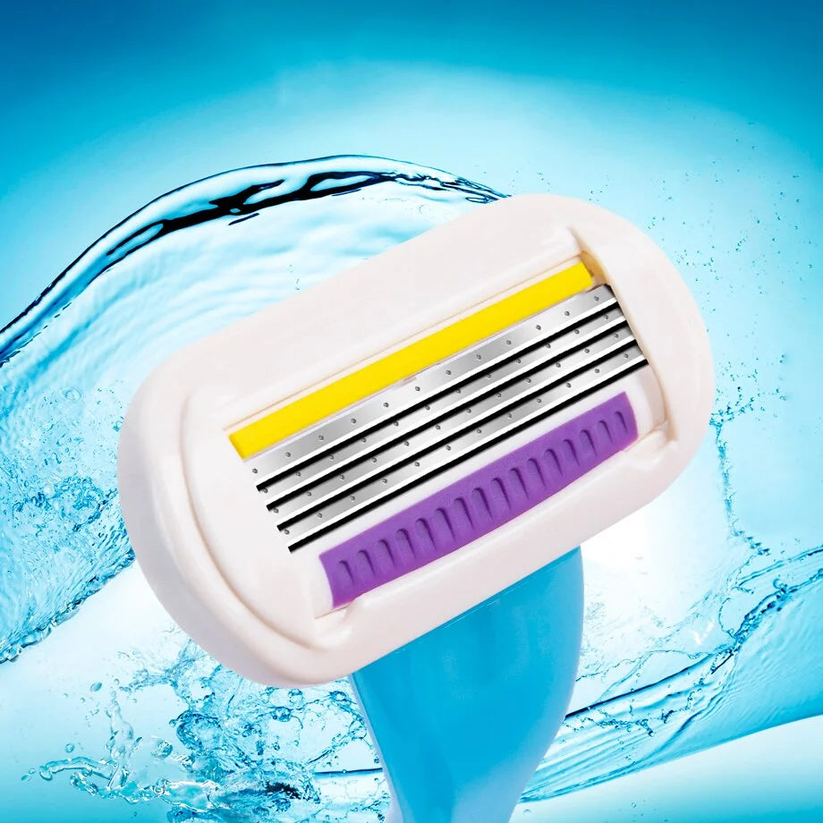 High Quality Women Body Hair Bikini Aloe Strip Safety Razor Blade Set Female Venus Shaver Replacement Heads