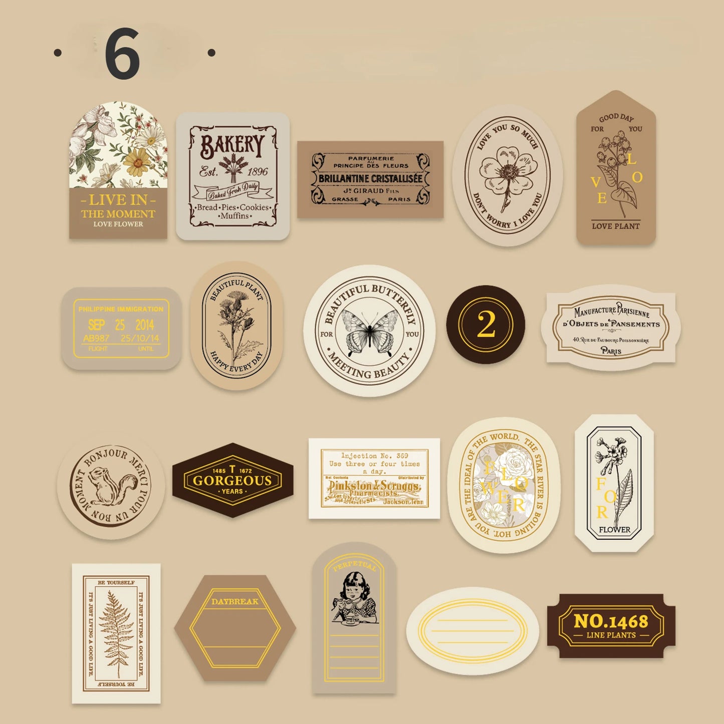 Mr. Paper Light Retro Label Box Stickers Writable Sealing Sticker Decoration Handbook Stickers Aesthetic Stationery 40pcs/box