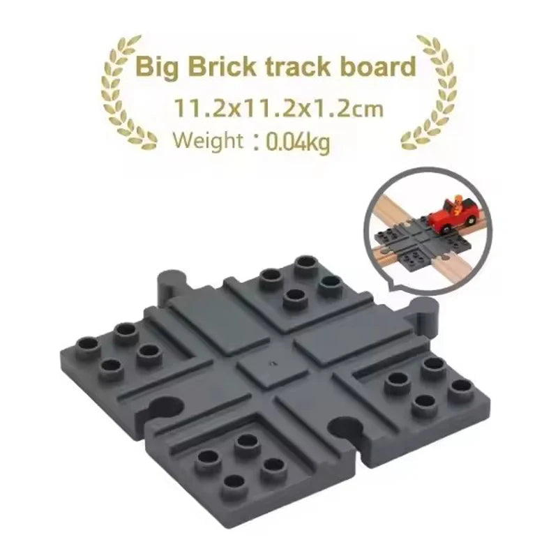 Wooden Train Track Accessories Plastic Flexible Tracks Turntable Slope Bridge fit for Brand Wood Tracks Railway Toys for Kids