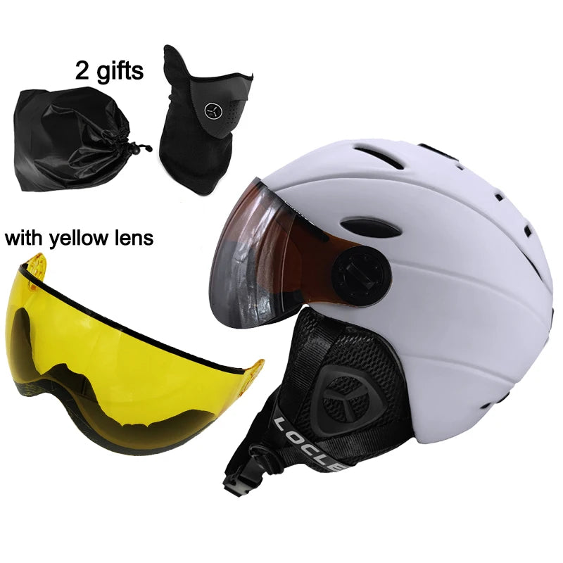 LOCLE Goggles Skiing Helmet Visor Men Women IN-MOLD CE Certificate Outdoor Sports Snow Snowboard Helmet Skateboard
