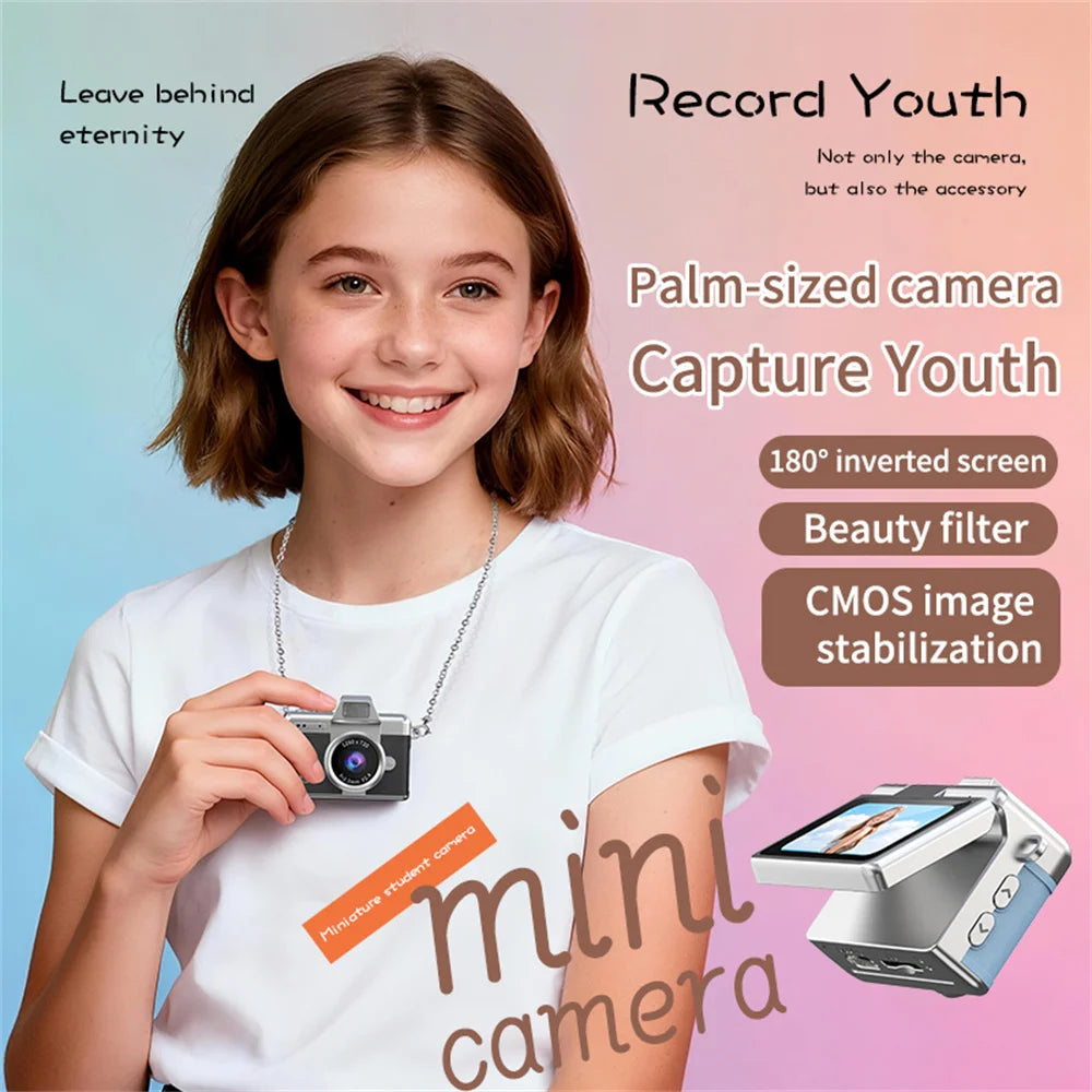 Mini Keychain Camera 1.47 Inch Flip Screen Digital CameraHD  Pocket Camcorder CCD for Kids Adults Gift for Birthdays New Year