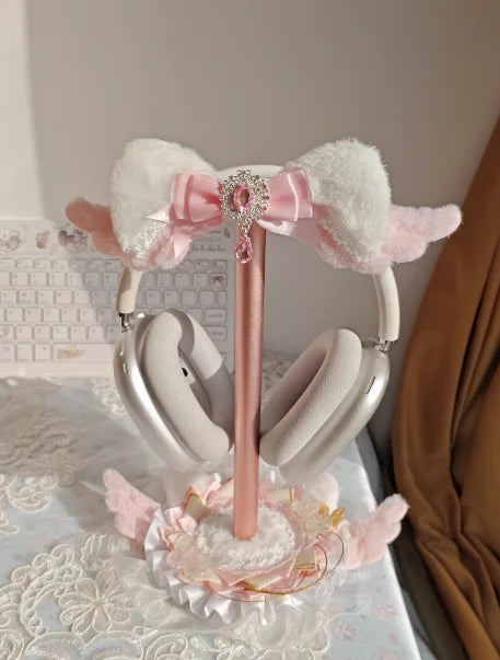 Plush Headphone Stand Customized Cute Headphone Storage Rack Desktop Gaming Esports Earphone Display Stand Headphone Accessories