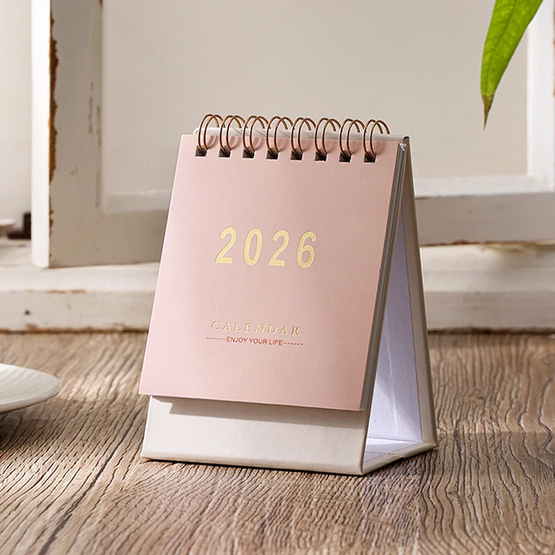 2026 Simple Calendar Small Desk Calendar Creative Coil Calendar Planner Desktop Decoration Office Stationery