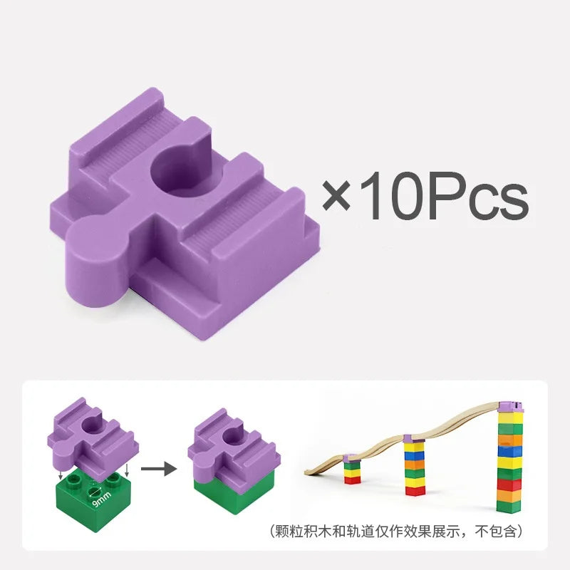 5-10PCS Wooden Train Track Accessories Plastic Building Blocks Adapters Wooden Track Connectors fit Wood Tracks Toys