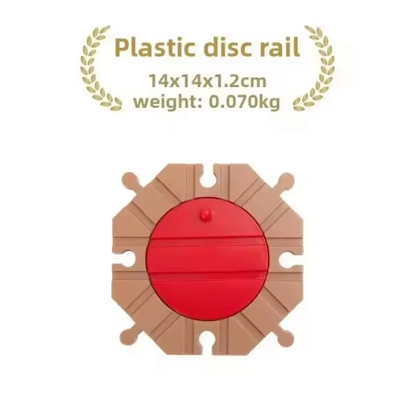 Wooden Train Track Accessories Plastic Flexible Tracks Turntable Slope Bridge fit for Brand Wood Tracks Railway Toys for Kids