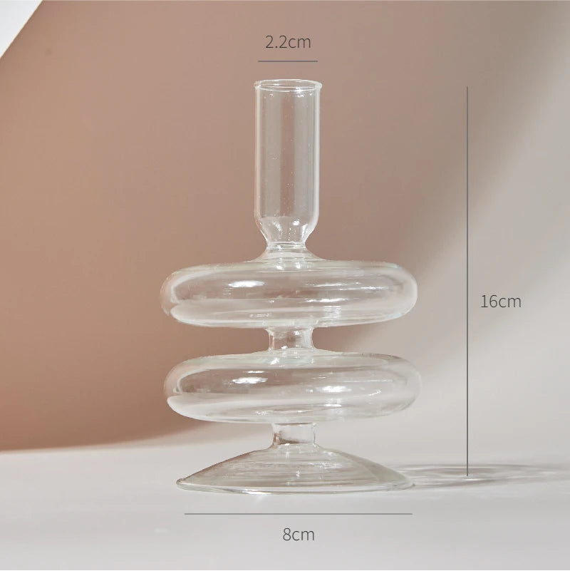 Modern Glass Candleholder Nordic Home Decor Clear Glass Candle Holder Candlelight Home Decoration Ornaments Candel Holder