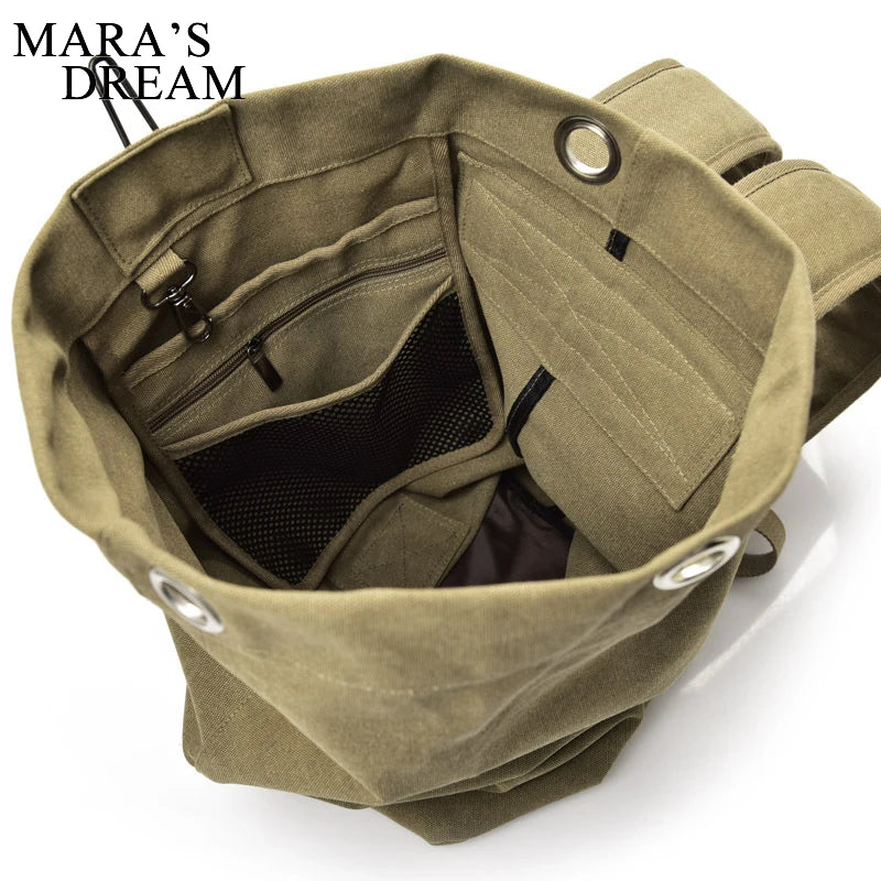 Mara's Dream Men Large Travel Climbing Bag Tactical Military Backpack Women Army Bags Canvas Bucket Bag Shoulder Sports Bags Boy