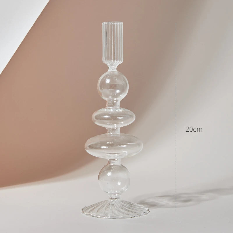 Modern Glass Candleholder Nordic Home Decor Clear Glass Candle Holder Candlelight Home Decoration Ornaments Candel Holder