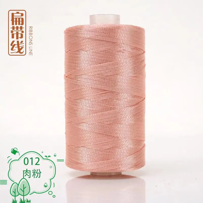 Flat line ice silk ice hemp bright silk hollow light body line summer sun hat hand-woven diy hook bag slipper cushion