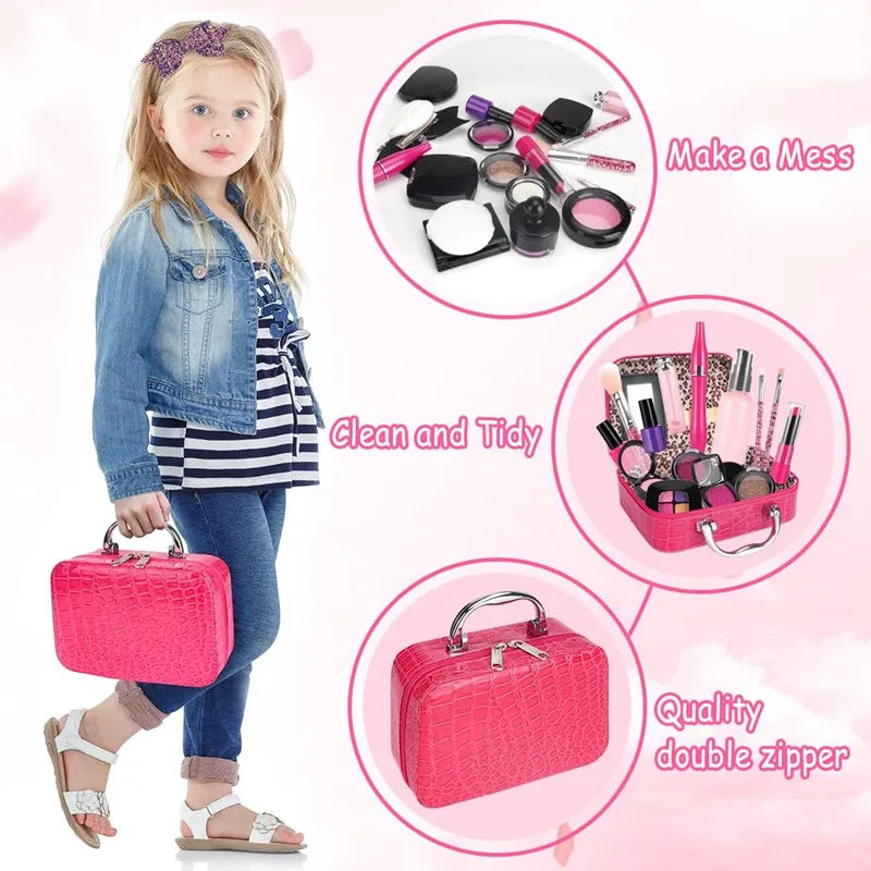 Premium Pretend Makeup Set with Cosmetic Bag - Complete Play Beauty Kit