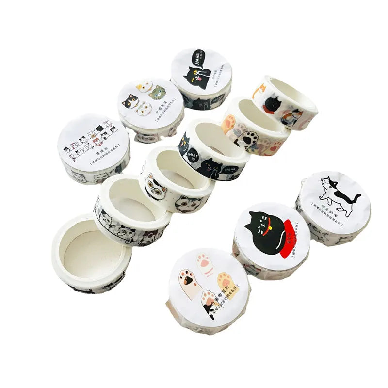 Premium Kawaii Cat Washi Tape - Cute Adhesive Masking Tape for DIY Crafts