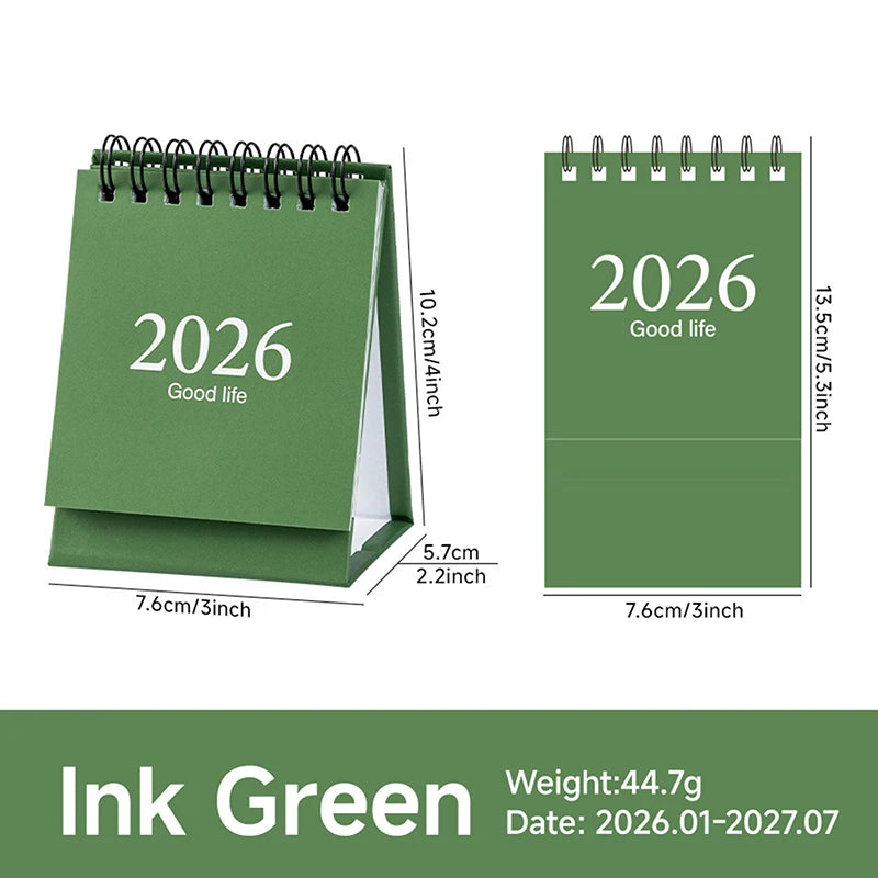 2026 Simple Calendar Small Desk Calendar Creative Coil Calendar Planner Desktop Decoration Office Stationery