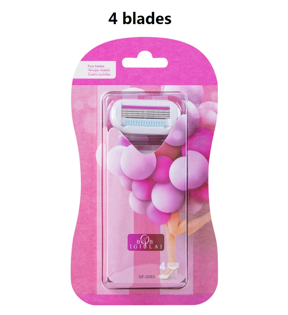 High Quality Women Body Hair Bikini Aloe Strip Safety Razor Blade Set Female Venus Shaver Replacement Heads