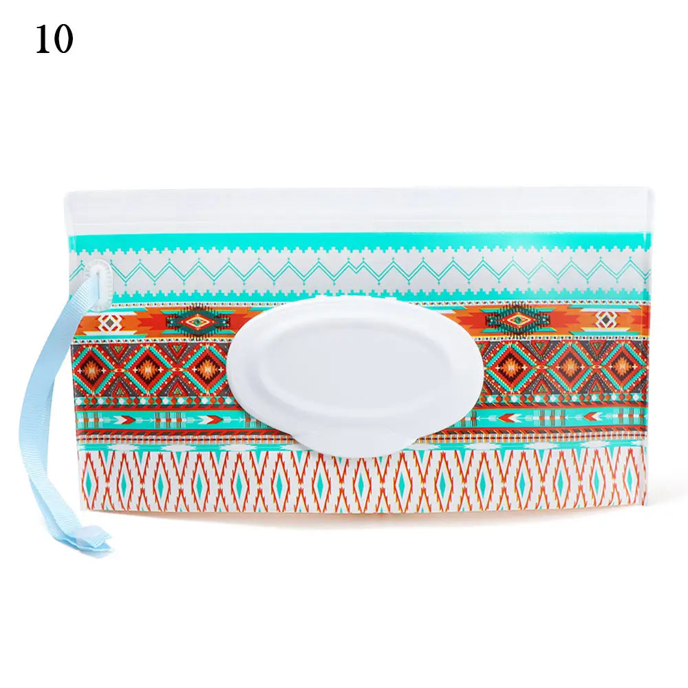 Hot Refillable EVA Wet Wipes Bag Cosmetic Pouch Tissue Box Wipes Holder Flip Cover Snap-Strap Carrying Case Stroller Accessories