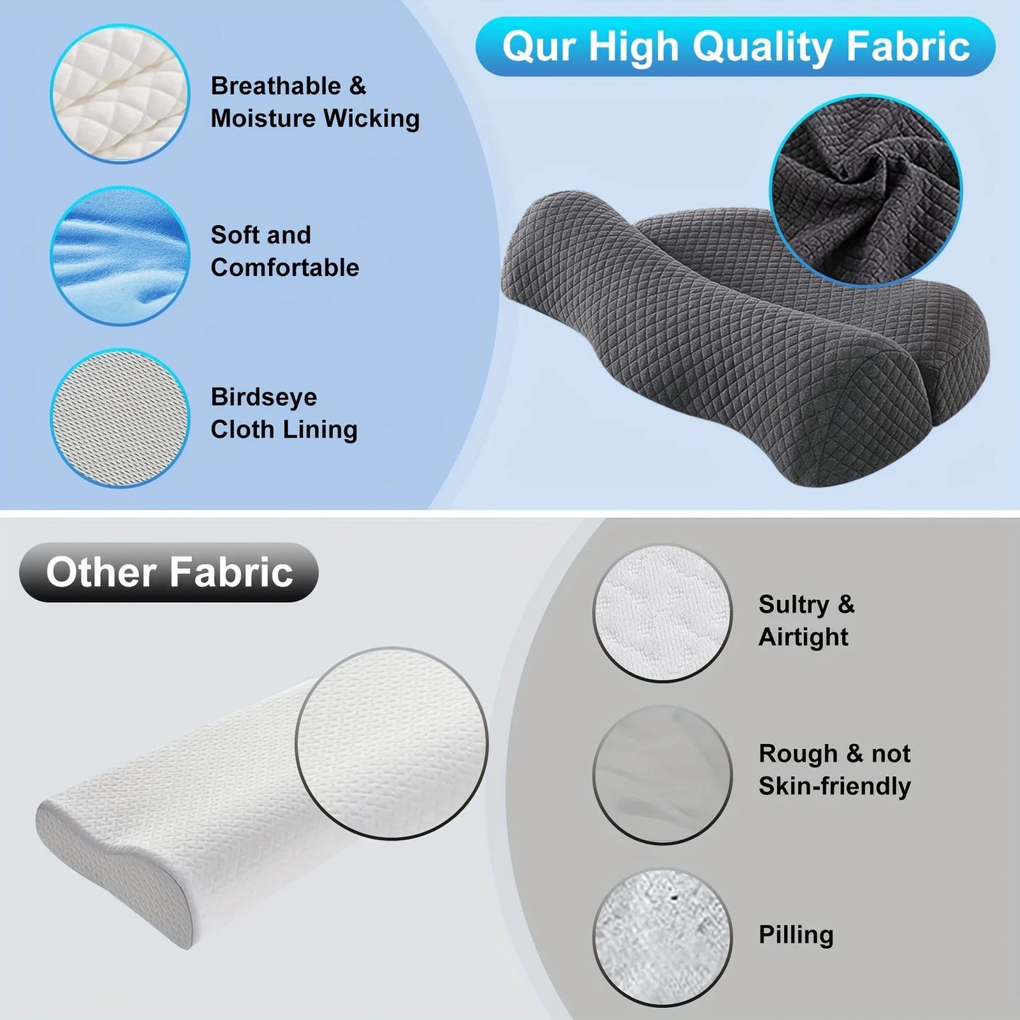 1 neck pillow with neck and shoulder support contour pillow, ergonomic corrective sleep pillow